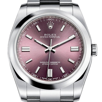 Rolex Oyster Perpetual Midsize Red Grape Purple Ladies 31mm Stainless Steel 