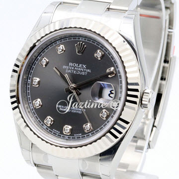 Rolex Datejust II 116334 Diamond Slate 18k White Gold Stainless Steel