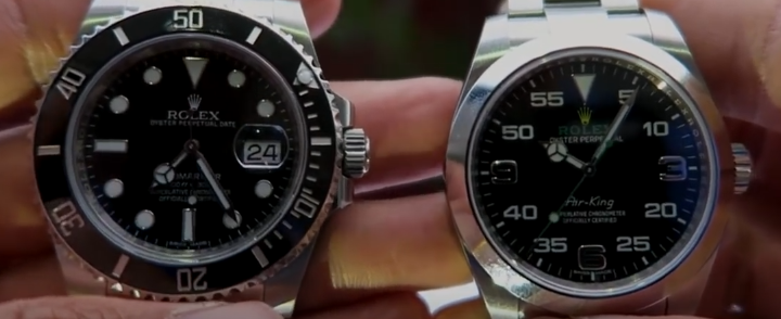 Rolex Submariner Ceramic vs. 2016 Air King BezelComparison