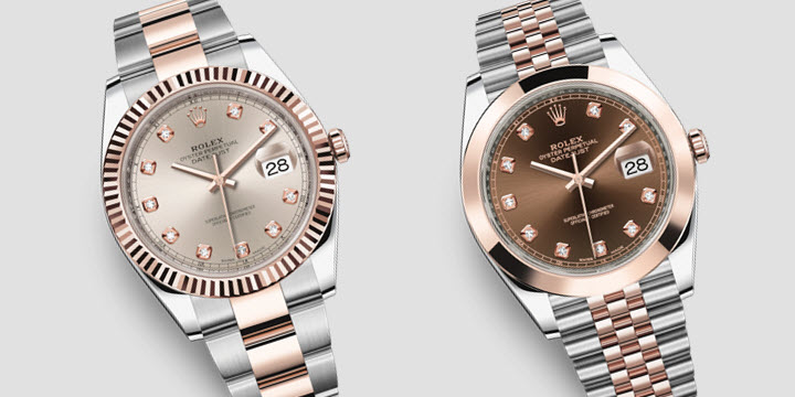 rolex two tone rose gold