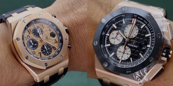 AP Royal Oak Offshore 42mm Champagne 26470OR 44mm Black 26401OR Comparison WRIST