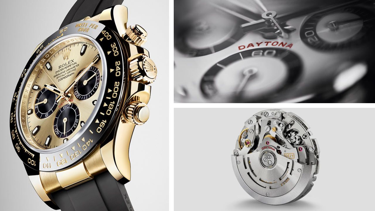 Rolex Daytona Yellow Gold Champagne/Black Index Dial Ceramic Bezel Oysterflex Rubber Bracelet