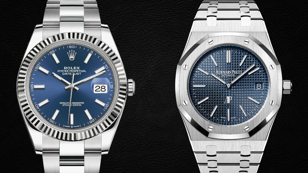 Rolex Datejust 41 blue vs AP Royal Oak blue