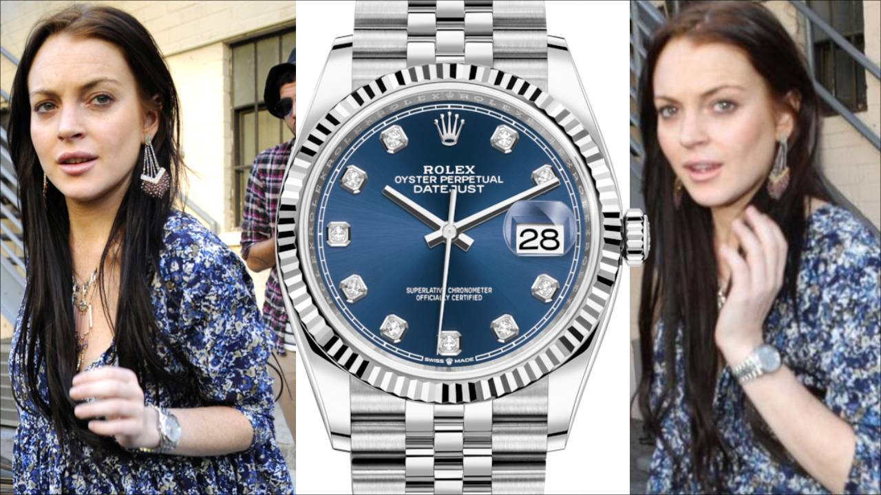 Lindsay Lohan Rolex Datejust 36 Blue Diamond Celebrity Blog