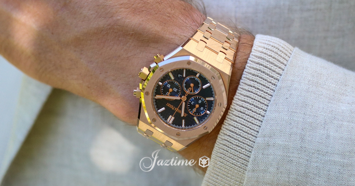 Royal Oak Chronograph 38mm Rose Gold Blue Dial 26715OR.OO.1356OR.01 - Jaztime Blog - Best Prices for AUDEMARS PIGUET Watches in the Los Angeles - Orange County Area. Dealer for Brand New and Used
