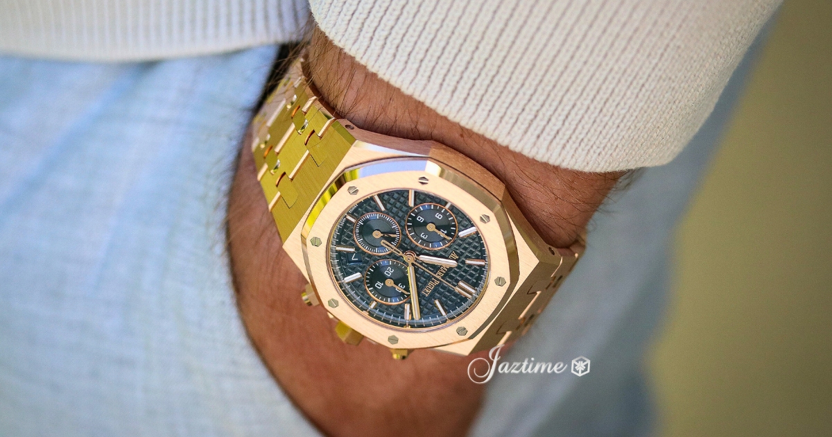 Royal Oak Chronograph 38mm Rose Gold Blue Dial 26715OR.OO.1356OR.01 - Jaztime Blog - Best Prices for AUDEMARS PIGUET Watches in the Los Angeles - Orange County Area. Dealer for Brand New and Used Luxury Watches