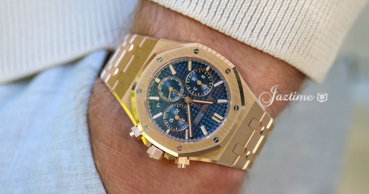 Royal Oak Chronograph 38mm Rose Gold Blue Dial 26715OR.OO.1356OR.01 - Jaztime Blog - Best Prices for AUDEMARS PIGUET Watches in the Los Angeles - Orange County Area. Dealer for Brand New and Used (1)