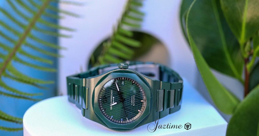 Girard Perregaux Laureato 38mm Green Ceramic Aston Martin Edition 81005-32-3080-1CX - Jaztime Blog - New & Used Luxury Watches - Orange County - CA