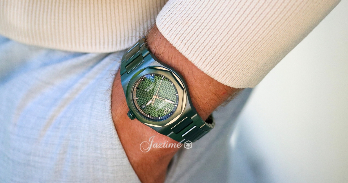 Girard Perregaux Laureato 38mm Green Ceramic Aston Martin Edition 81005-32-3080-1CX - Jaztime Blog - New & Used Luxury Watches - Orange County - CA-3
