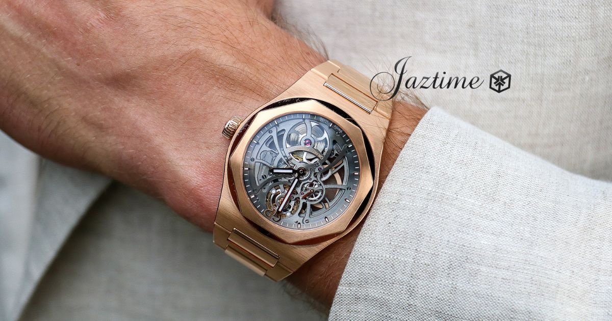Girard Perregaux Laureato Skeleton Pink Rose Gold 42mm 81015-52-002-52A - Jaztime Blog - New & Used Luxury Watches - Orange County - CA