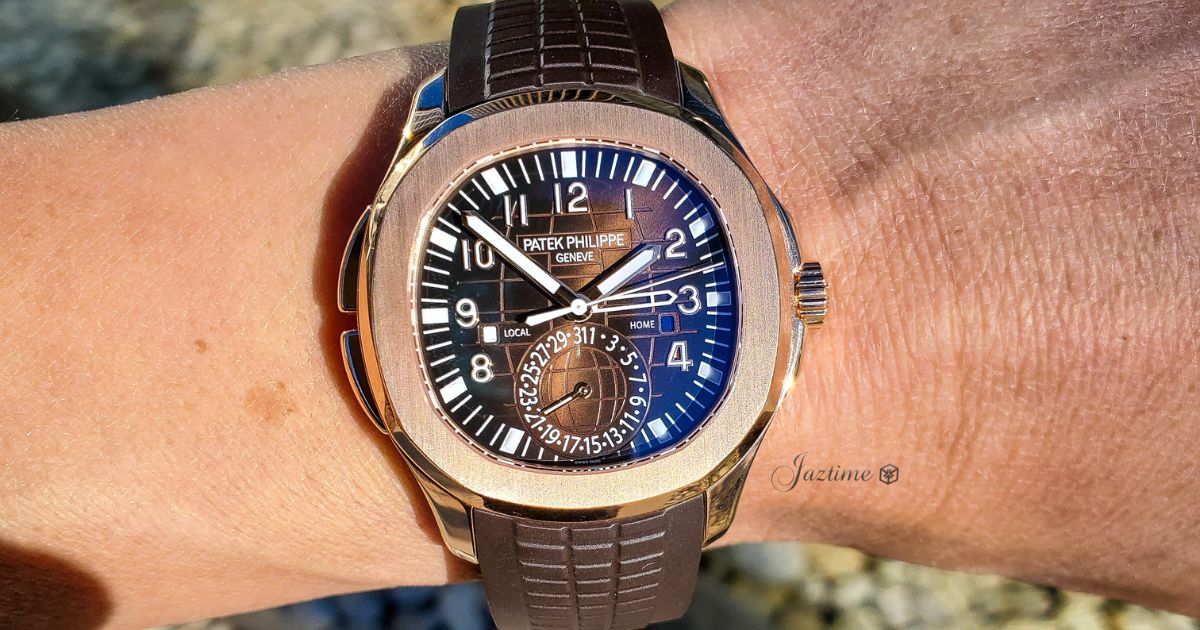 Patek Philippe Aquanaut Travel Time Rose Gold Brown Dial 5164R-001 - Jaztime Blog - New & Used Luxury Watches - Orange County - CA - Jaztime Blog 3