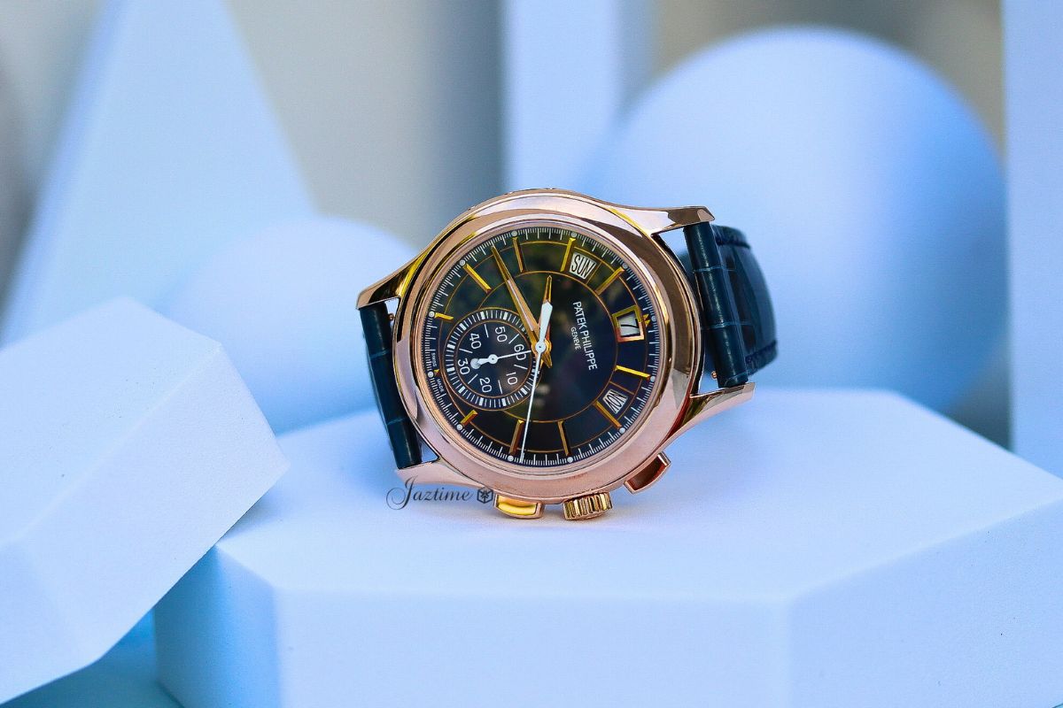 Patek Philippe Complications Flyback Chronograph Annual Calendar Rose Gold Blue Dial 5905R-010 - Jaztime Blog - New & Used Luxury Watches - Orange County - CA - Jaztime Blog 4