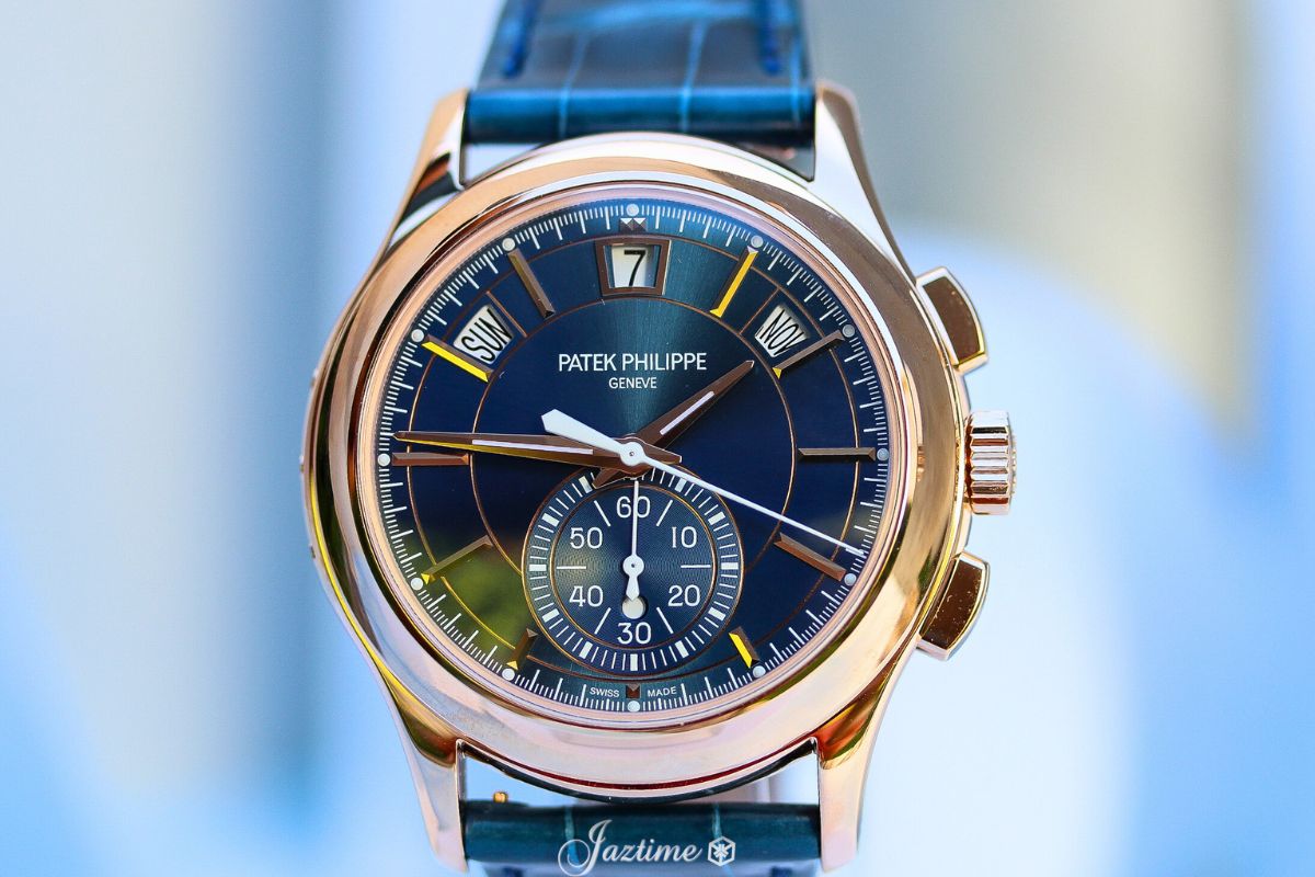 Patek Philippe Complications Flyback Chronograph Annual Calendar Rose Gold Blue Dial 5905R-010 - Jaztime Blog - New & Used Luxury Watches - Orange County - CA - Jaztime Blog 6