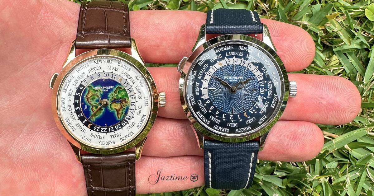 Patek Philippe Complications World Time Platinum Blue Dial 5230P-001 - Jaztime Blog - Best price on new and used Luxury Watches