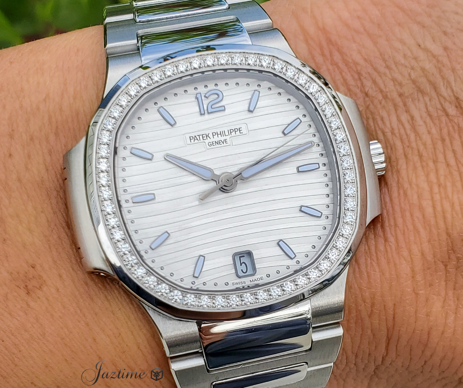 Patek Philippe Nautilus Ladies Stainless Steel Silver Opaline Dial 71181200A-010 - Jaztime Blog - New & Used Luxury Watches - Orange County - CA - Jaztime Blog