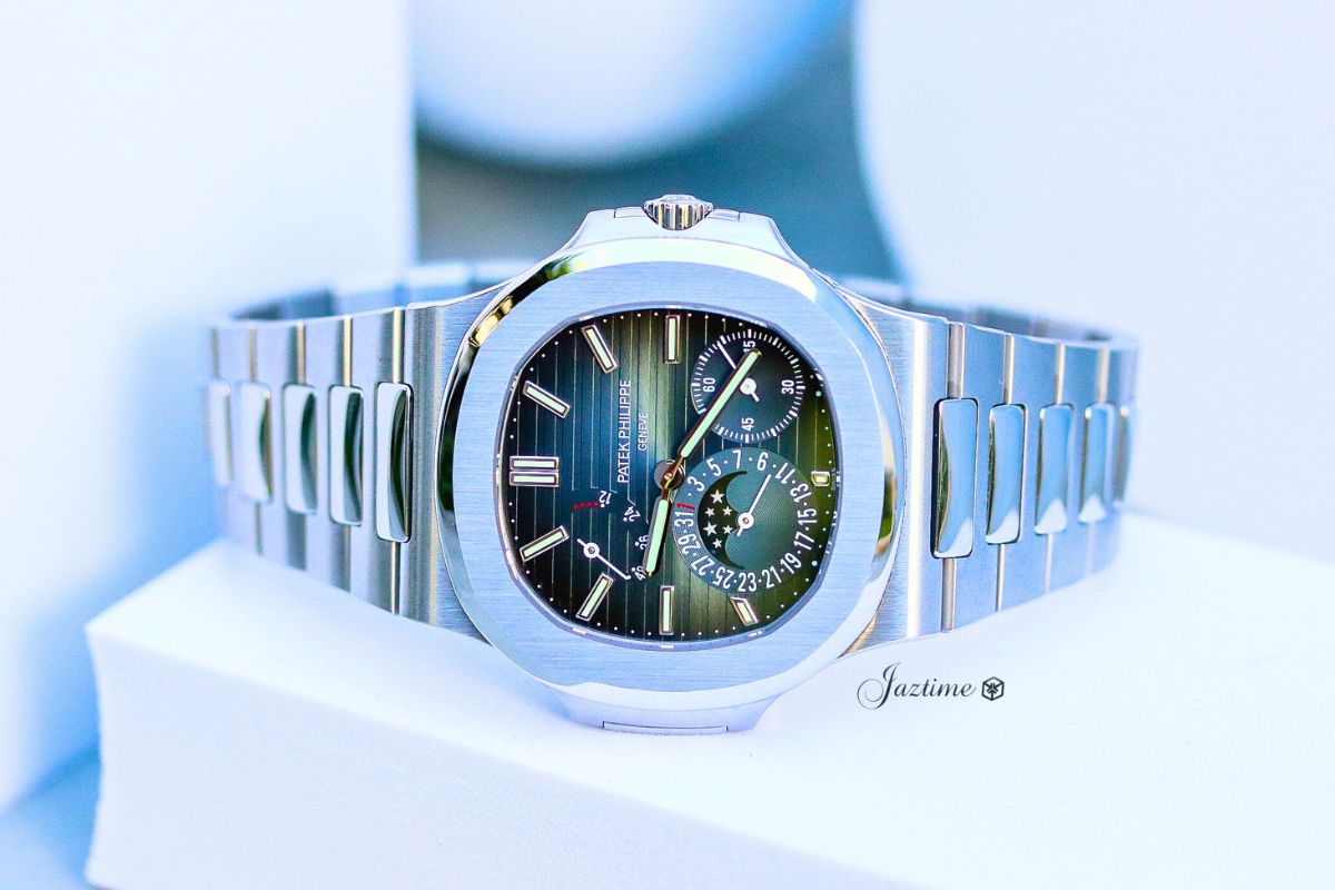 Patek Philippe Nautilus Moon Phases Stainless Steel Black Blue Dial 57121A-001 - Jaztime Blog - New & Used Luxury Watches - Orange County - CA - Jaztime Blog