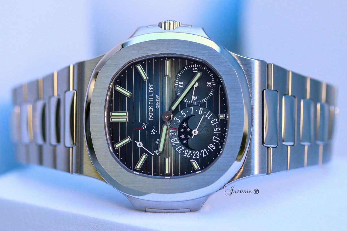 Patek Philippe Nautilus Moon Phases Stainless Steel Black Blue Dial 57121A-001 - Jaztime Blog - New & Used Luxury Watches - Orange County - CA - Jaztime Blog