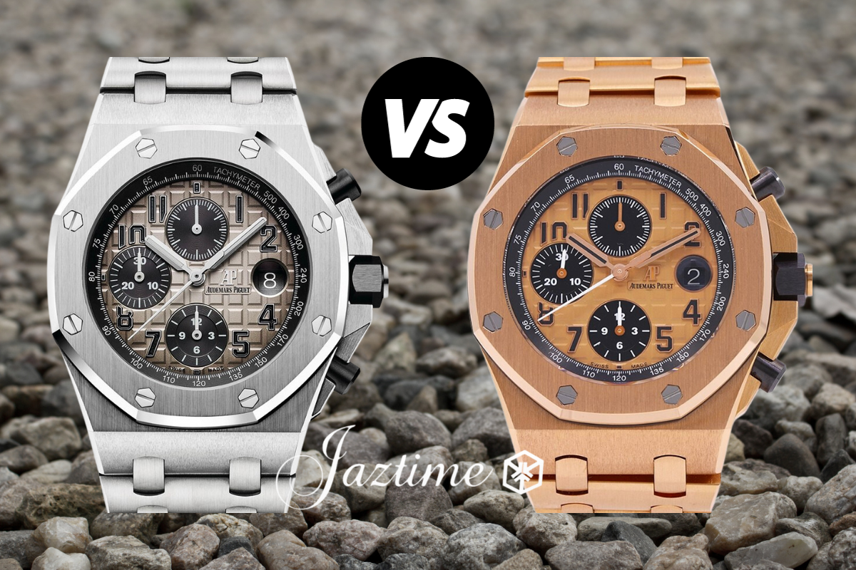 Audemars Piguet Royal Oak Brick Offshore Chronograph Platinum vs. Rose Gold - Jaztime Blog - New & Used Luxury Watches - Orange County - CA - Jaztime Blog