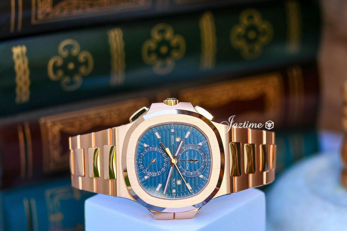 Patek Philippe Nautilus Flyback Chronograph Travel Time Rose Gold Blue Dial 59901R-001 - Jaztime Blog - New & Used Luxury Watches - Orange County - CA