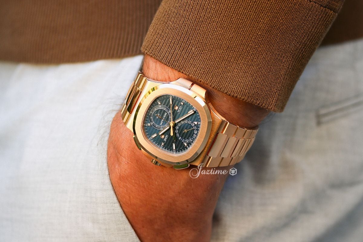 Patek Philippe Nautilus Flyback Chronograph Travel Time Rose Gold Blue Dial 59901R-001 - Jaztime Blog - New & Used Luxury Watches - Orange County - CA