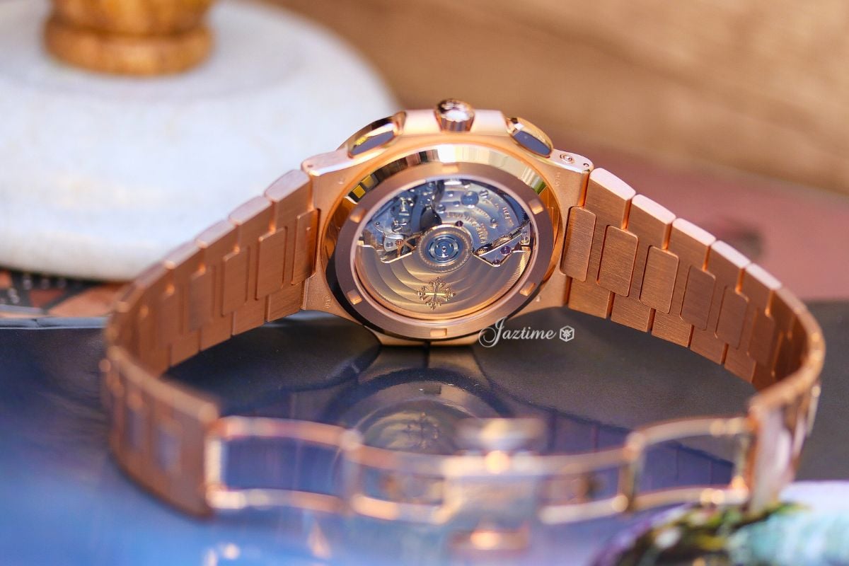 Inside the Patek Philippe Nautilus Flyback Chronograph Travel Time Rose Gold Blue Dial 59901R-001 - Jaztime Blog - New & Used Luxury Watches