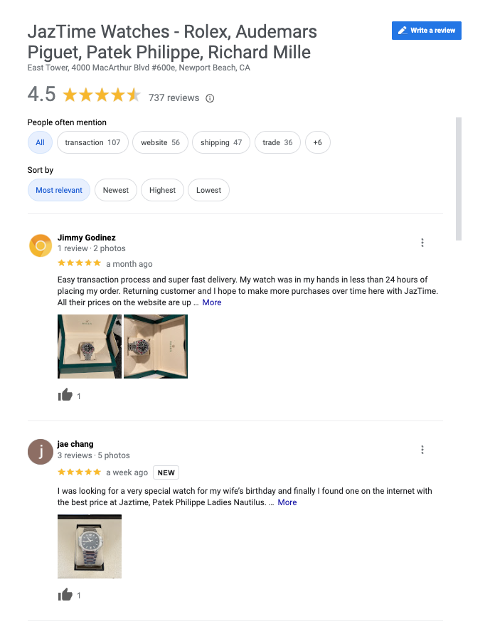 Customer Review Screenshot 1