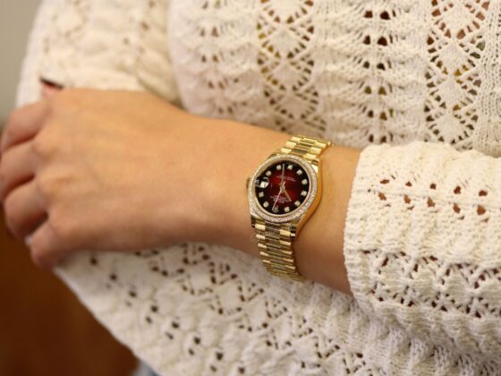 Rolex Datejust 31 Yellow Gold Red Ombre Diamond Dial Bezel 278288RBR