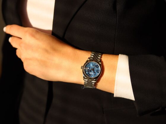 Rolex Datejust 31 Steel White Gold Azzurro Blue Floral Motif Diamond Dial 278274