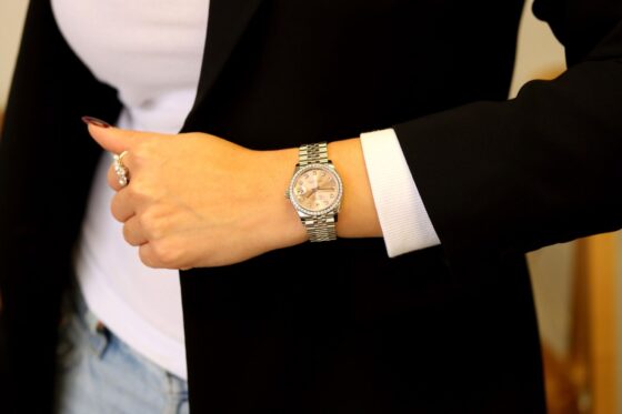 Rolex Datejust 31 White Gold Steel Pink Diamond Dial Bezel Jubilee 278384RBR