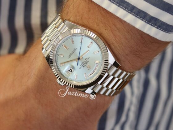 Rolex Day-Date 40 Platinum Ice Blue Baguette Diamond Dial 228236