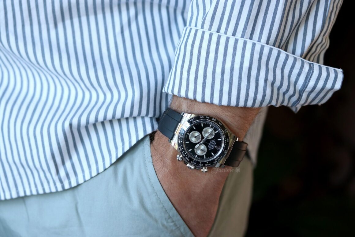 Rolex Cosmograph Daytona 126519LN White Gold Bright Black Dial Oysterflex