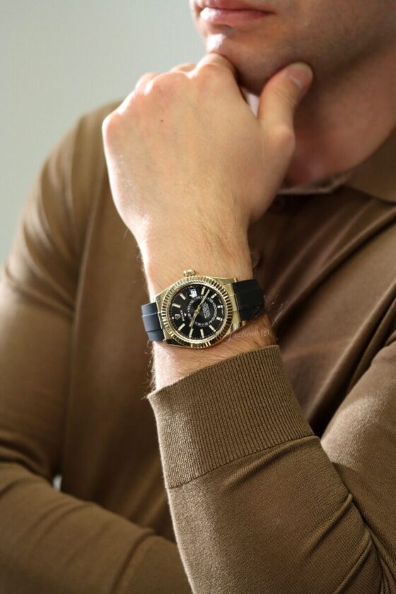 Rolex Sky-Dweller Yellow Gold Black Dial Oysterflex 326238