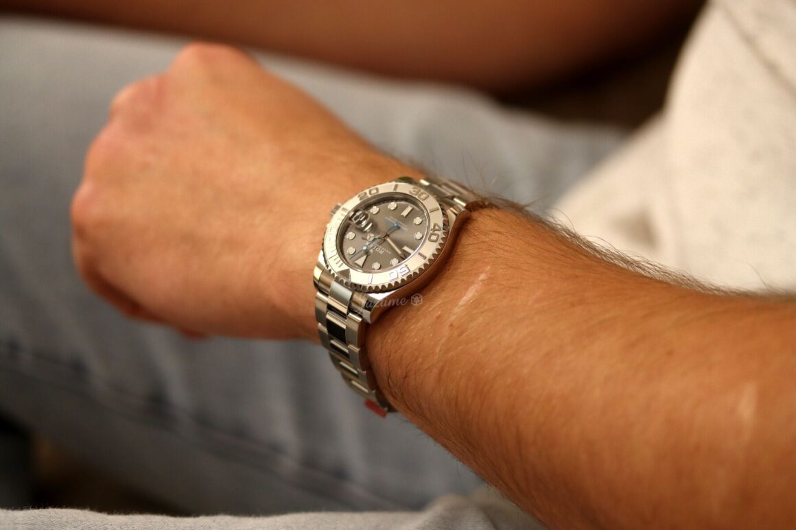 Rolex Yacht-Master 37 Dark Rhodium Dial Platinum Bezel Stainless Steel 268622