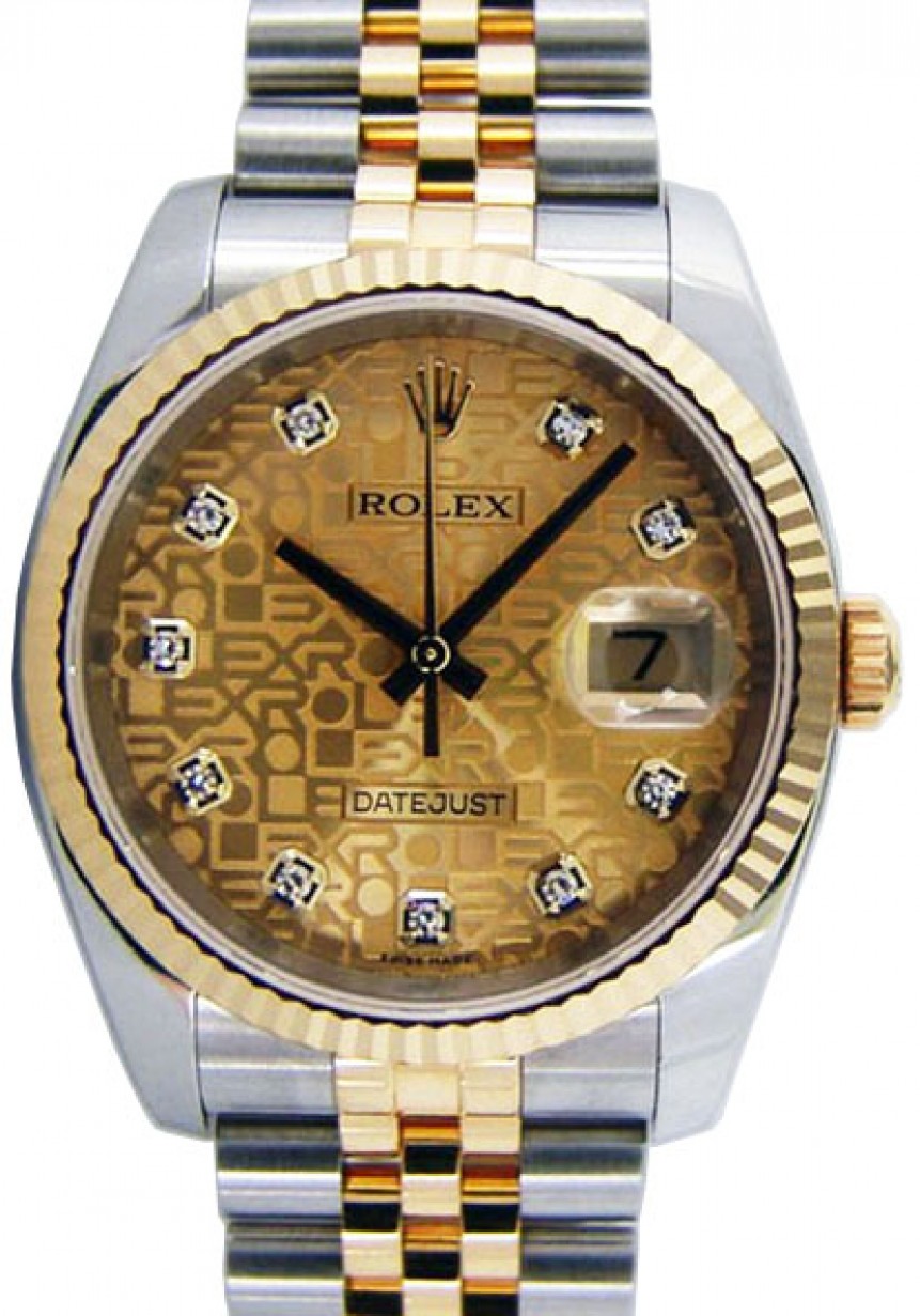 Rolex 116233 Datejust 36 Silver Jubilee Diamond Dial Watch | WatchGuyNYC