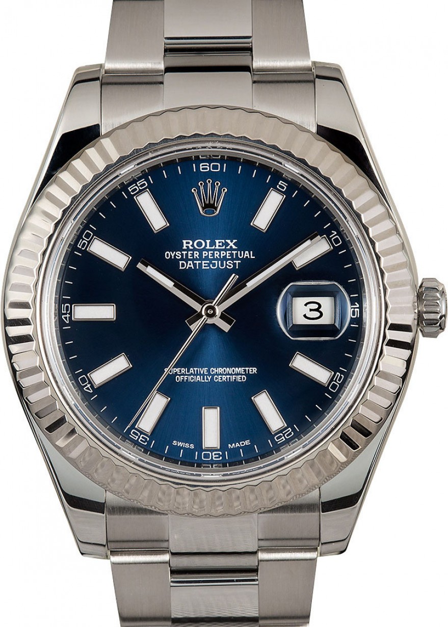 Rolex Datejust II 116334 Index Blue 