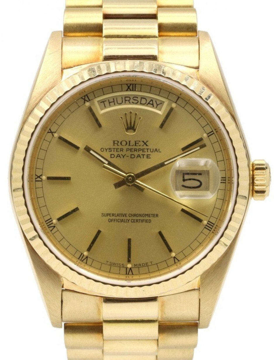 Rolex President 18038 Champagne Index 36mm PRE-OWNED