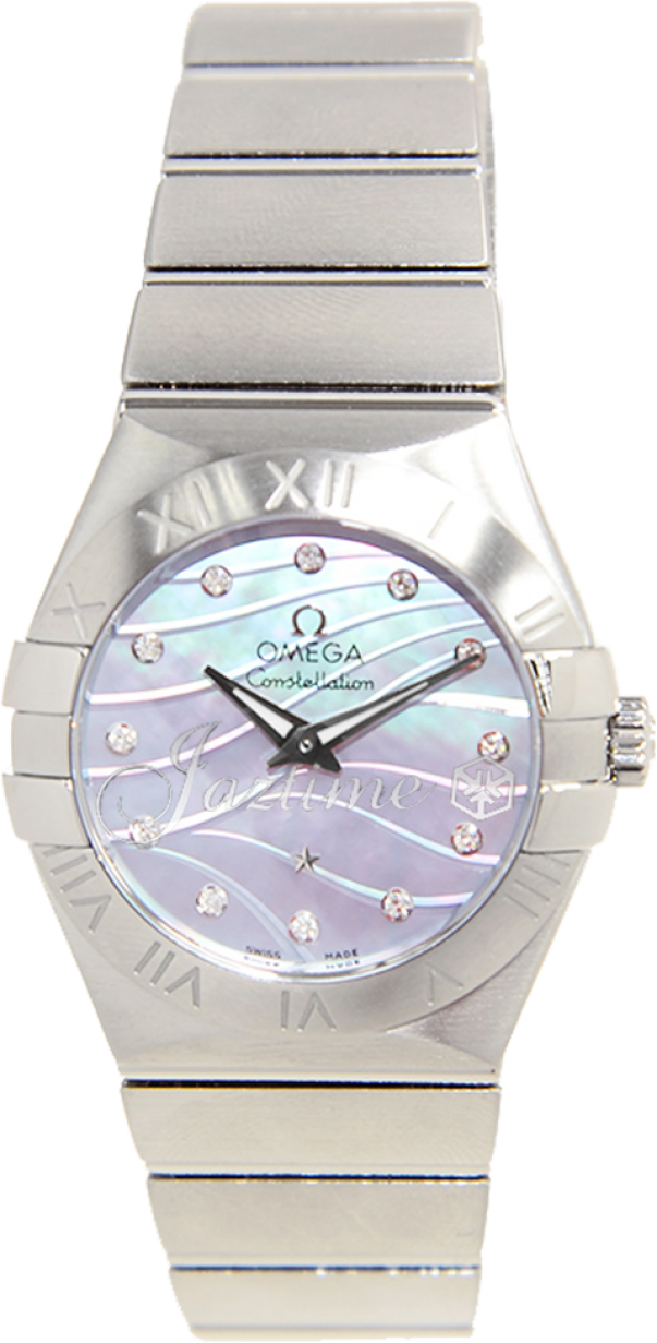 omega constellation blue dial ladies watch