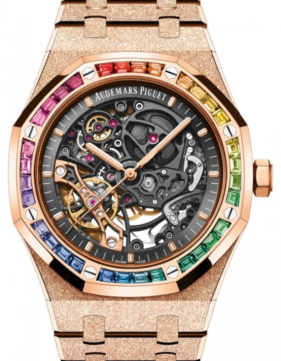 AUDEMARS PIGUET NEW 2022 FROSTED ROSE GOLD DOUBLE BALANCE SKELETON