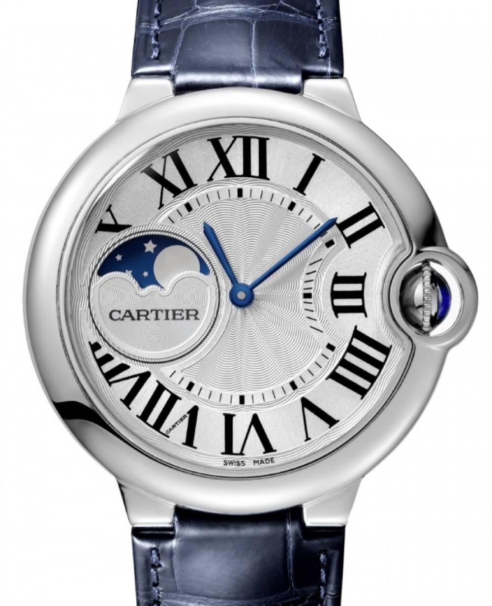 Smaak Bonus Misschien Cartier Ballon Bleu de Cartier Men's Watch Automatic Stainless Steel 37mm  Silver Dial Alligator Leather Strap WSBB0020 - BRAND NEW