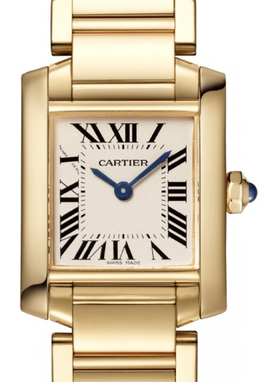 Cartier Tank Francaise Ladies Watch Small Quartz Yellow Gold Silver Dial  Bracelet WGTA0031 - BRAND NEW