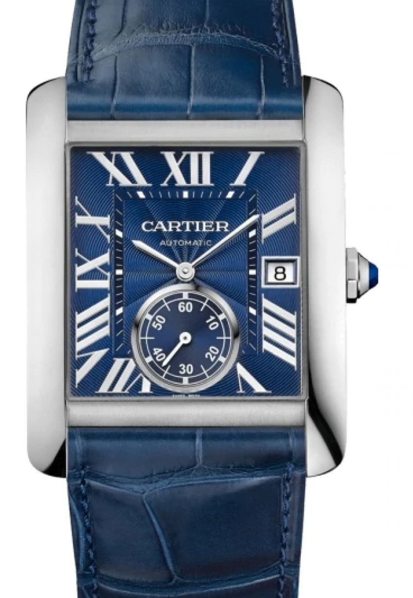 cartier blue leather watch