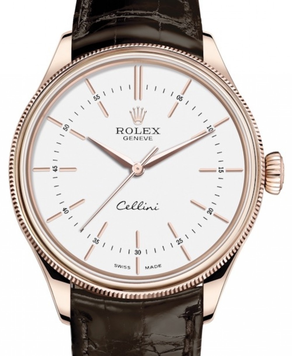 Rose Gold White Index Dial Domed 
