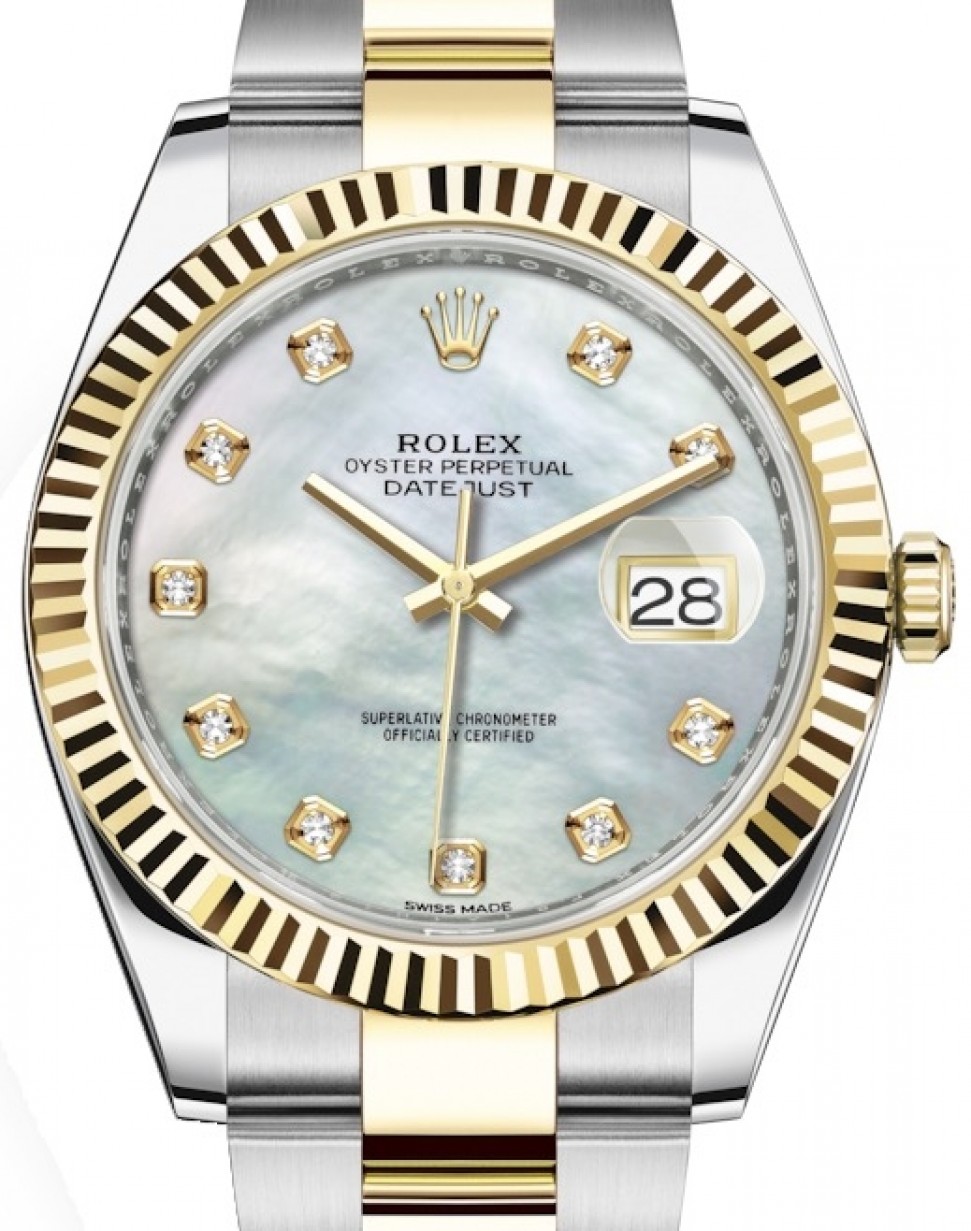 rolex datejust 41 mother of pearl diamond dial