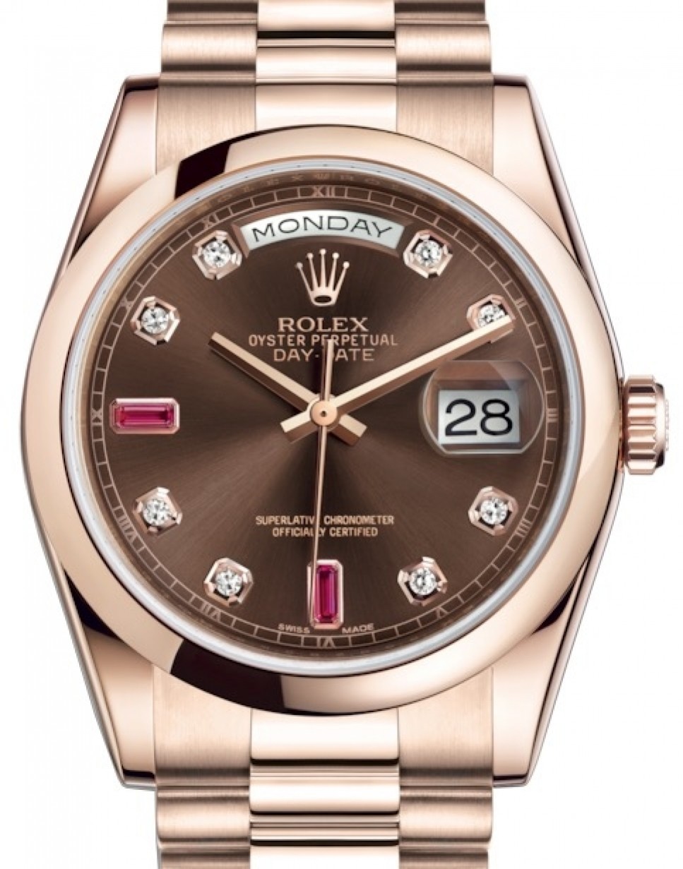 rolex day date rose gold ruby