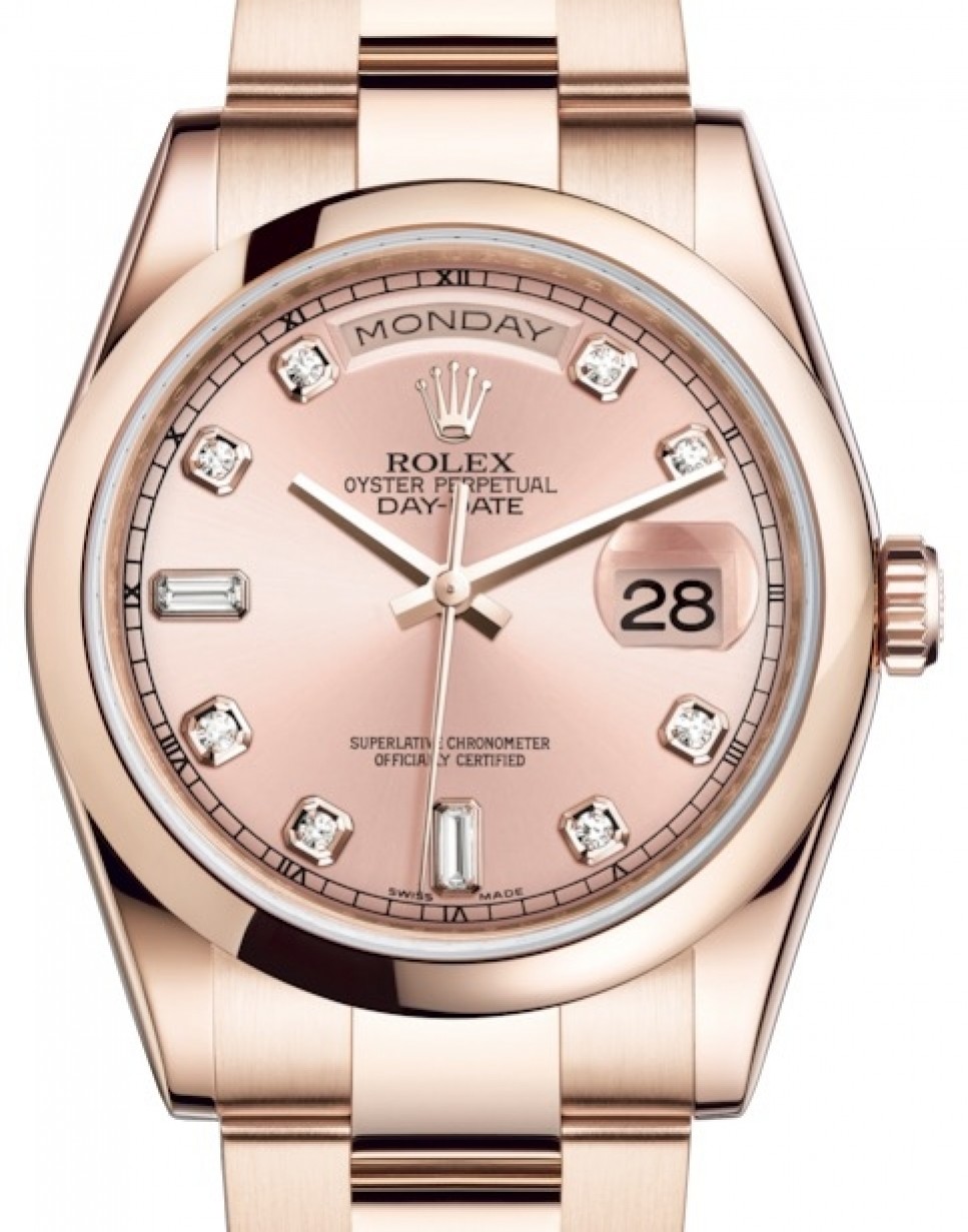 rolex day date rose gold diamond dial