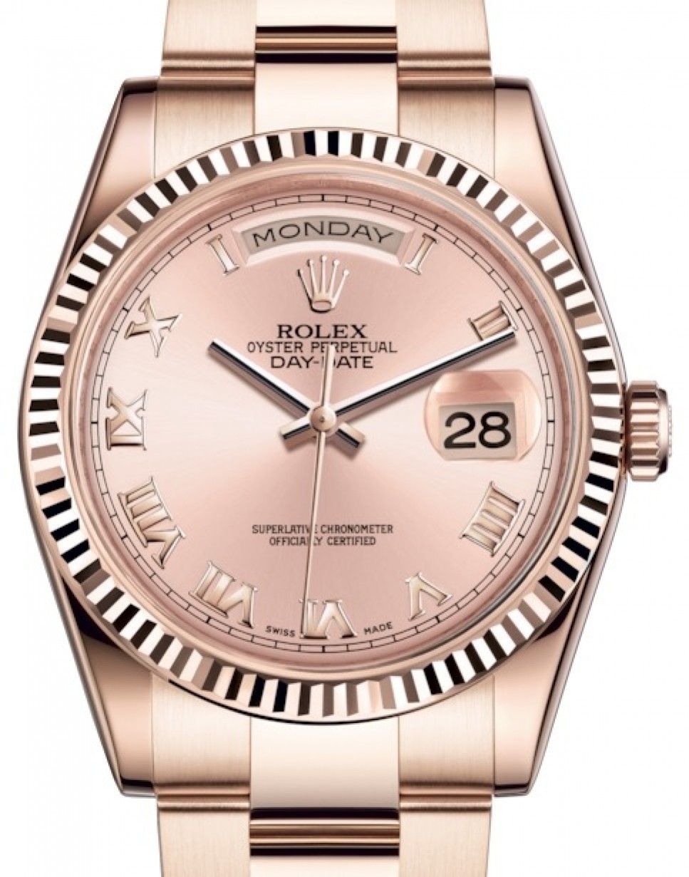 rolex day date pink gold