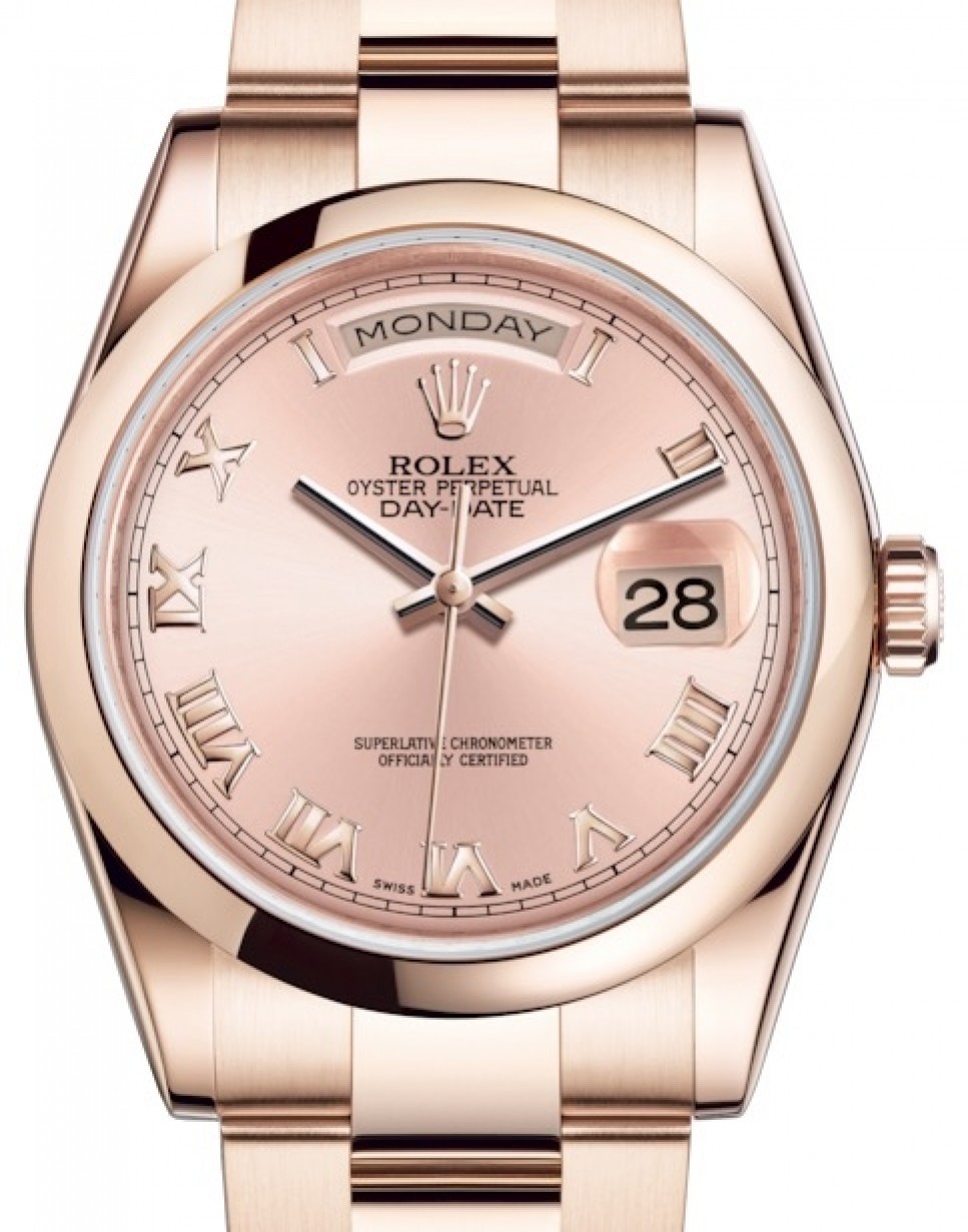 Rolex Day-Date 36 Rose Gold Pink Roman 