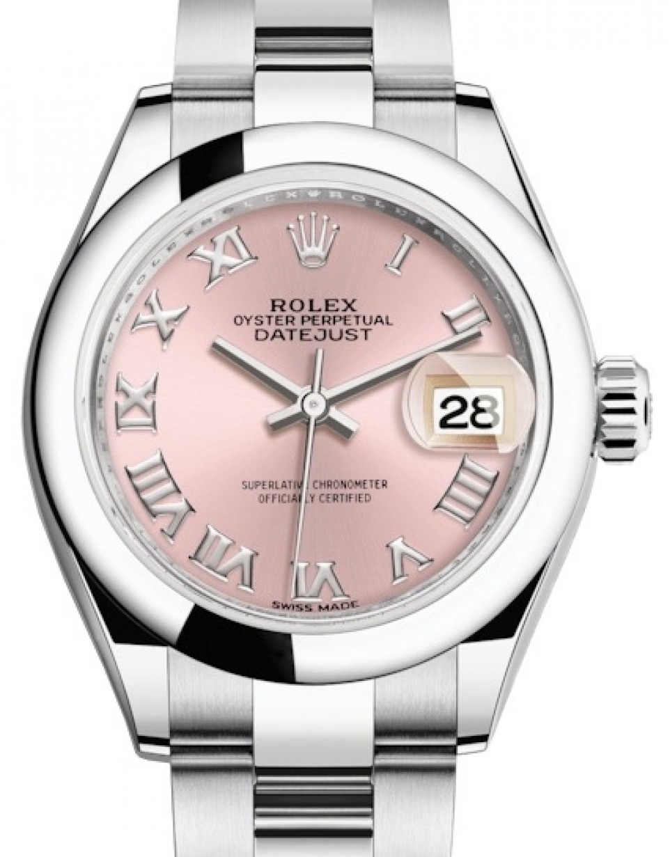 Rolex Lady-Datejust 28 279160 Pink Roman Domed Stainless Steel Oyster Rolex Lady Datejust Stainless Steel Price