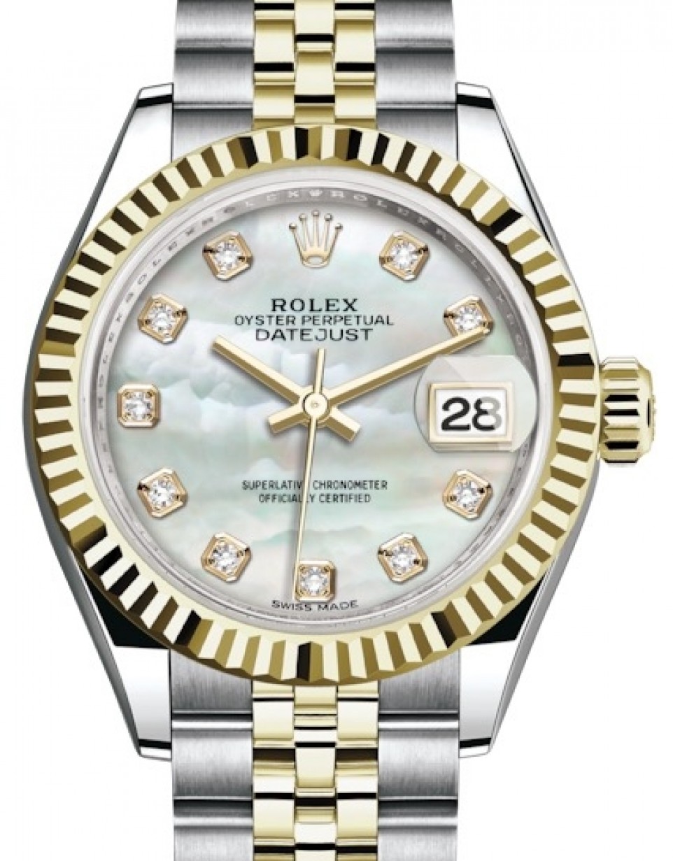 ladies rolex mother of pearl with diamonds