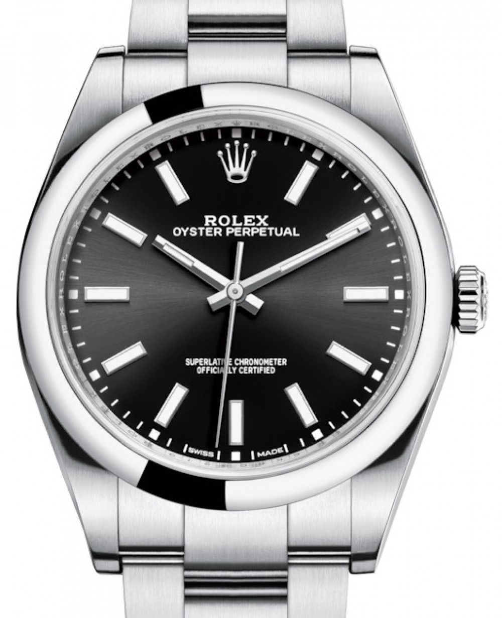 Rolex Oyster Perpetual 39 114300 Black Index Domed Stainless Steel 39mm - BRAND